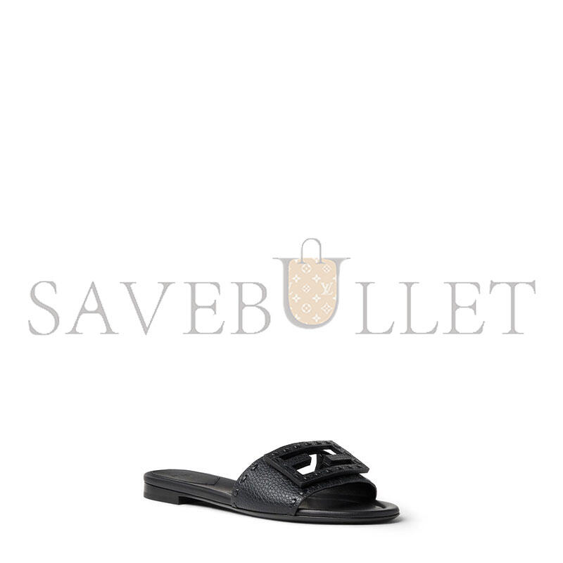 FENDI BAGUETTE BLACK LEATHER SLIDES 8R8136AQY2F0QA1  